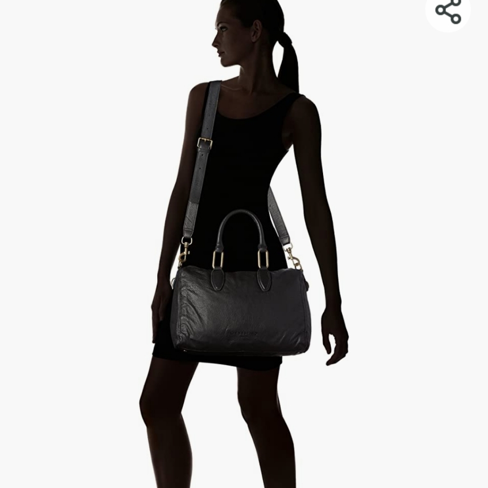 Liebeskind Black Leather Satchel with Adjustable Strap